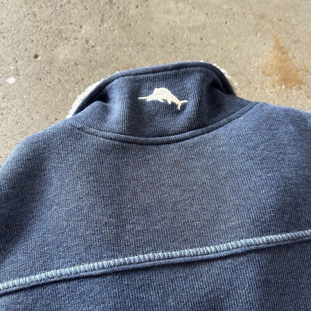 Tommy Bahama Vest Jacket Relax Full Zip Sherpa Lined Blue Mock Neck Mens Size L‎ - Picture 11 of 11